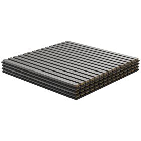 HOMCOM Acoustic Panels, 24"x24" Gray Wood Panels, 4-Pack, Sound Absorbing, Slat Wall Decor