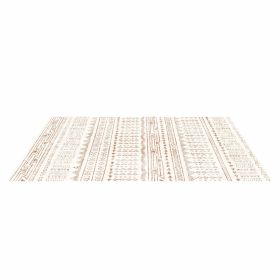 Large Area Rug 6 x 9 ft Anti-Skid and Tear-Resistant Floor Mat Modern Beige