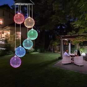 1pc Solar Wind Chimes Mobile Hanging LED Light Color Changing Wind Chime Birthday Gift For Mom Mother Laddies And Garden Patio Yard Decoration Ba