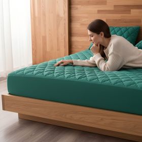 1PC Stretch Quilted Mattress Fitted Sheet Waterproof Bed Cover Deep Pocket Bedding Sheet (Option: 78x80 inch)