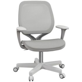 Office Chair, Small Computer Desk Chair with Mesh Back, Swivel Security Castors, Arm, Grey (Option: grey)