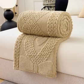 1PC Plush Throw Blanket, Soft Fuzzy Flannel Blanket, Cozy Warm Blanket For Bed Sofa Bedroom, All Season Use (Option: Light Brown-50x60 inch)