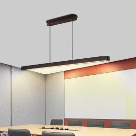51-inch Walnut Wood Modern LED Pendant Light, Adjustable Hanging Light For Dining Room, Kitchen, Living Room Sleek Walnut Color Finish (Option: Walnut)