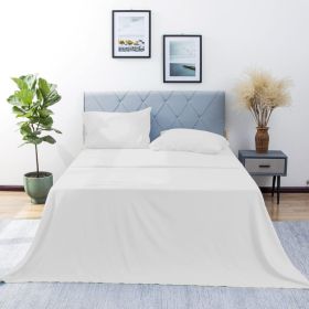 California King Sheet Set 4 Pieces Soft California King Size Sheets Cooling & Breathable Hotel-Quality Easy Care Polyester Microfiber Bedding For (Option: White-K)