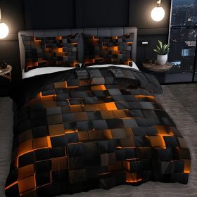Abstract Grid Series Quilt Cover Digital Printing Bedding (Option: 4 Style-173 X218 Two Pieces)
